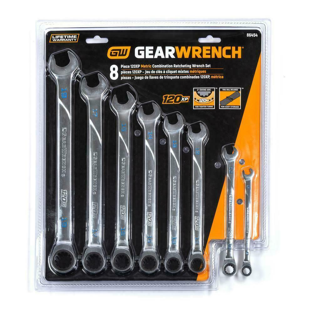 8pc GEARWRENCH 120XP Metric Ratcheting Wrench Set 6/12 