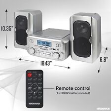 Magnavox 3-Piece Bluetooth Stereo Compact Cd Shelf Home System Radio Fm Mm435M