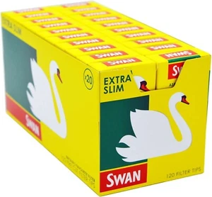 Paquetes de puntas de filtro de cigarrillo precorte extra delgado Swan de 1 5 10 x 120 caja P&P gratis - Imagen 1 de 8