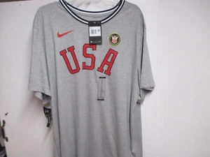 CAMISETA NIKE TEAM USA OLYMPICS PARA HOMBRE (XXL) NUEVA CON ETIQUETAS GRIS EN RELIEVE LOGOTIPO CLÁSICO - Imagen 1 de 5