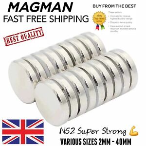 Strongest N52 Magnets Strong Various Size 2-40mm DIY, Craft,Small Disc Magnet,