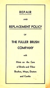 Vintage Fuller Brush Repair and replacement Policy Brochure early 1930's 4 pages - Picture 1 of 3