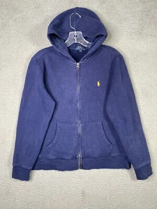 Polo Ralph Lauren Hoodie Boys Large (14-16) Blue Full Zip Long Sleeve Pony - Picture 1 of 14