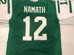 JOE NAMATH # 12  UNSIGNED CUSTOM Sewn Stitched Sports Jersey Size XL