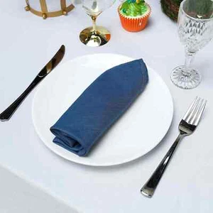 50 pcs 17" wide Dark Blue Faux Denim Polyester Napkins Party Table Decorations - Picture 1 of 7