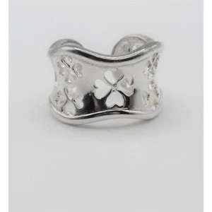 Anello regolabile per donna bigiotteria argento placcato cuori trifoglio taglia unica - Foto 1 di 4
