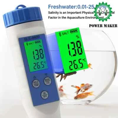 Digital Smart Bluetooth Seawater Salinity Meter Salt Tester Monitor Seafood - Image 1 of 4