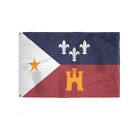 2x3 ft Louisiana Acadiana Flag Banner, Cajun French, 200D, Grommets