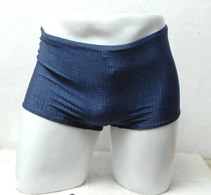 New Shiny Dark Blue Men's Swimming Swim Spandex Trunks Boxer Size M - Picture 1 of 2
