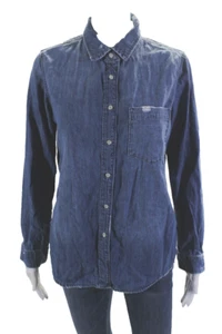 DL1961 Womens Denim Button Down Long Sleeves Shirt Blue Size XS - Picture 1 of 23
