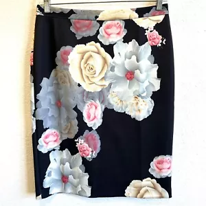 NEW CATHERINE MALANDRINO Floral Pencil Skirt Size 12 - Picture 1 of 6