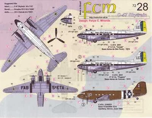 FCM Decals 1/72 DOUGLAS C-47 SKYTRAIN American & Brazilian Versions - Picture 1 of 3