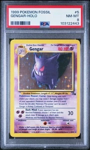 GENGAR 5/62 | PSA 8 | Fossil Holo WOTC Graded Pokémon Card - Picture 1 of 2