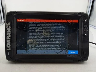 LOWRANCE ELITE 9 TI2 CHARTPLOTTER BOAT FISHFINDER SONAR SCREEN HEAD UNIT DISPLAY - Image 1 of 4