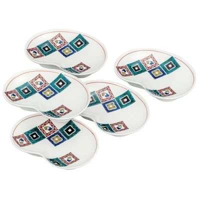 Set Di 5 Piatti Da Servire In Ceramica Kutani Yaki Giapponese Taishi Kiln - Immagine 1 di 4