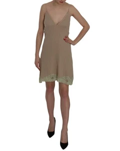 PINK MEMORIES Lace Trim Slip Dress Women Beige Dresses - Picture 1 of 6