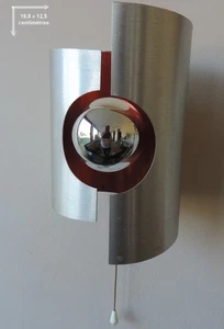 ✅ Ancienne applique Vintage des années 70 Space age Acier brossé lampe 1970 - Picture 1 of 7