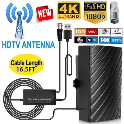 DVB-T2 DTMB Innen Außen Antenne 39DBI 600+ KM mit Intelligentem Signalverstärker - Bild 1 von 4