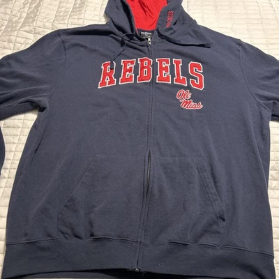 Jaqueta atlética Colosseum Ole Miss Rebels zíper completo com capuz futebol GG - Imagem 1 de 4