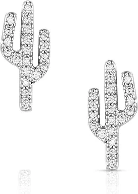 Pendientes de cactus brillantes cristales de circonita cúbica Montana Silversmiths Foto 1 de 4