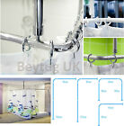 Shower Curtain Rail/Rod, 4 Way Use, L Or U Shape, Ceiling Mount, Semi-Open Rings