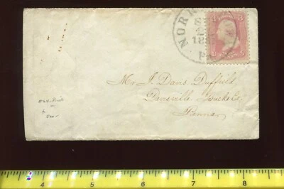 Scott 64 Washington Pink Used Stamp on Small Cover with PF Cert (Stock 64-PFC1) - Image 1 of 4