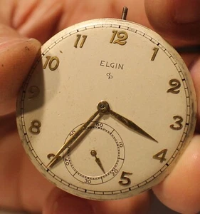 Reloj Bolsillo Vintage Elgin Grado 546 10S 15 Joyas Movimiento Funciona y Se Detiene - Imagen 1 de 2