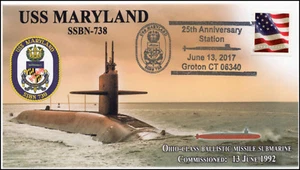 17-315, 2017,USS Maryland, Event Cover, Pictorial Postmark, SSBN-738 - Picture 1 of 1