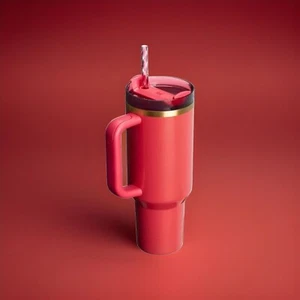 Stanley Quencher H2.0 FlowState Tumbler 40oz - Scarlet Tinsel Limited Edition - Picture 1 of 3