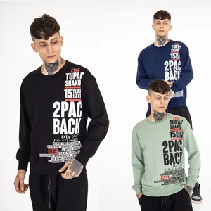 2Pac Back Pullover Sweatshirt Tupac Shakur Thug Life Makaveli HipHop Death Row - Picture 1 of 7