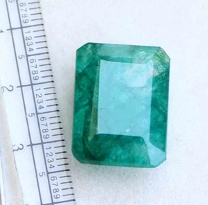 22.30 Ct Natural Octagon Cut Brazilian Green Emerald Loose Gemstone - Picture 1 of 5