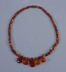 Bernsteinkette Bernstein Kette 64 Steine Schraubverschluß Vintage 1970er Jahre - Picture 1 of 5