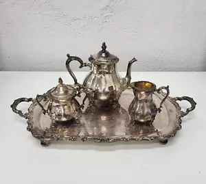 Countess Silverplate 4-Piece Tea Set With Tray - Picture 1 of 9