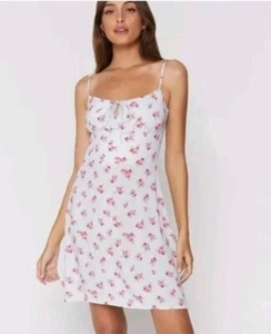 Spiritual Gangster Blue Pink Floral Tie Front Dress XL Spaghetti Straps NWT $118 - Picture 1 of 7