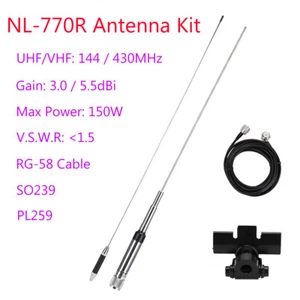 NL-770R Dual Band VHF/UHF 144/430MHz 3.0/5.5dBi Car Radio Mobile/Station Antenna - Zdjęcie 1 z 8