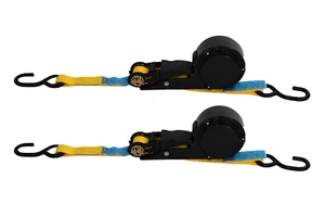 Automatik Spanngurte 2er-Set 4m TÜV geprüft 25 mm x 4 m S-Haken zur Befestigung - Bild 1 von 10