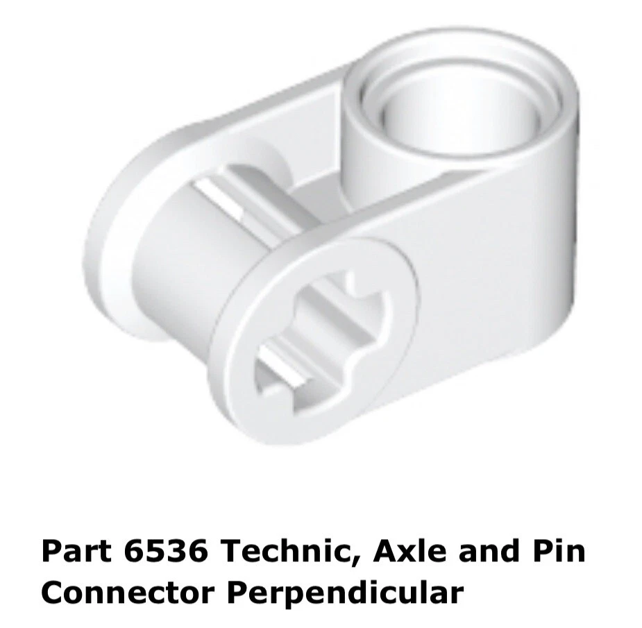 Lego 2x 6536 White Technic, Axle and Pin Connector Perpendicular Set 7259 - Image 1 of 1