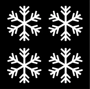 Piccole decalcomanie vinile fiocco di neve simbolo set di 4 fogli adesivi fiocchi di neve foglio - Foto 1 di 9