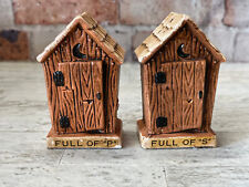 Vintage Outhouses Ceramic Salt and Pepper Shakers Kitsch Kitchen Decor-
