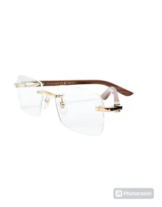 Cartier CT0453O Eyeglasses 002 Gold-Polished Mahogany wood new - Picture 1 of 8