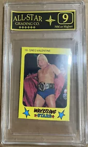 Monty Gum WWF Wrestling Stars1986 # 19 Greg Valentine Graded ASG 9 - Picture 1 of 2