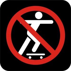 Calcomanía de vinilo sin símbolo internacional de skateboarding - Imagen 1 de 5