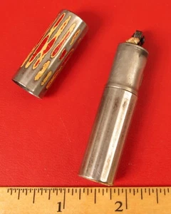 VINTAGE WESTON CIGARETTE LIGHTER ROUND CYLINDER TYPE WELL WORN !! - Picture 1 of 2