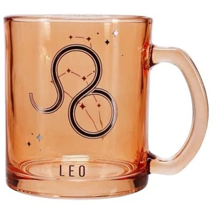 Tazza Vetro Zodiaco Leone Espressioni Moderne Zodiaco Vetro Tazza Arancione - Foto 1 di 5