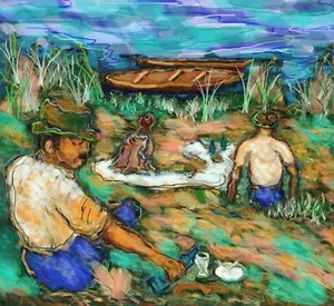 Lunch On The Seine - Signed & Numbered Limited Edition Print - F. DeTrolio - Picture 1 of 10