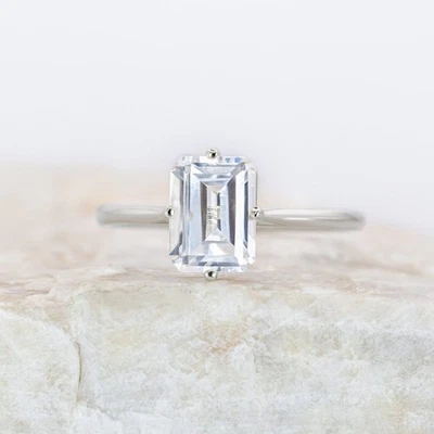 Certified 1.75CT Emerald Lab Grown Diamond 14K Gold Vintage Inspire Wedding Ring - Image 1 of 4