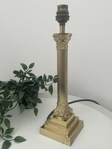 Heavy Brass Italian Corinthian Column Lamp 12" Mid Century Lighting Edwardian - Picture 1 of 5