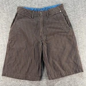 Element Shorts Mens 29 Brown Pinstripe Chino Skate Flat Front Style M263DAD - Picture 1 of 9