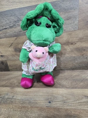 Vintage Baby Bop Plush Doll in Floral Dress with Baby Pig Stuffed Toy - Image 1 of 4