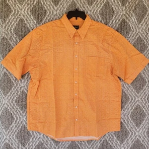 Eddie Bauer Hemd Herren XXL Tall Orange Leinenmischung Kurzarm Knopfleiste - Bild 1 von 9